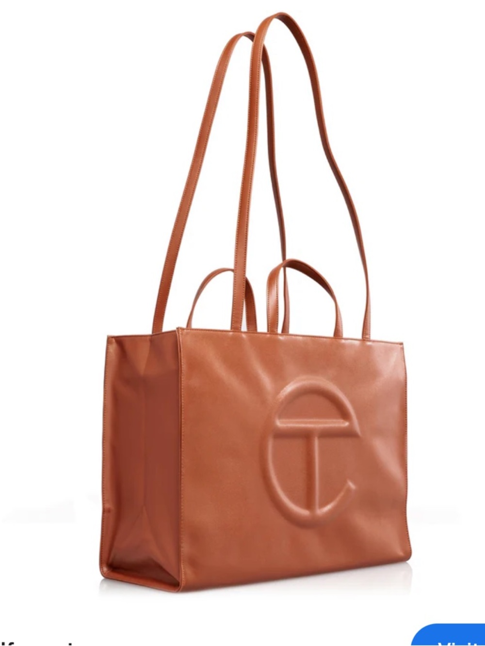 TELFAR Large Shopping Bag with Long Strap Cognac Brown - Picture 4 of 10
